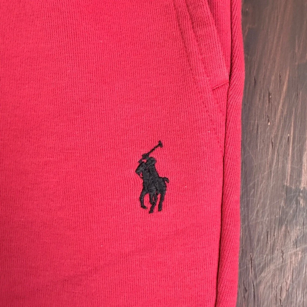 Polo Ralph Lauren Tapered Joggers‎ Sweatpants Pony Logo Red Bred Black Men Large